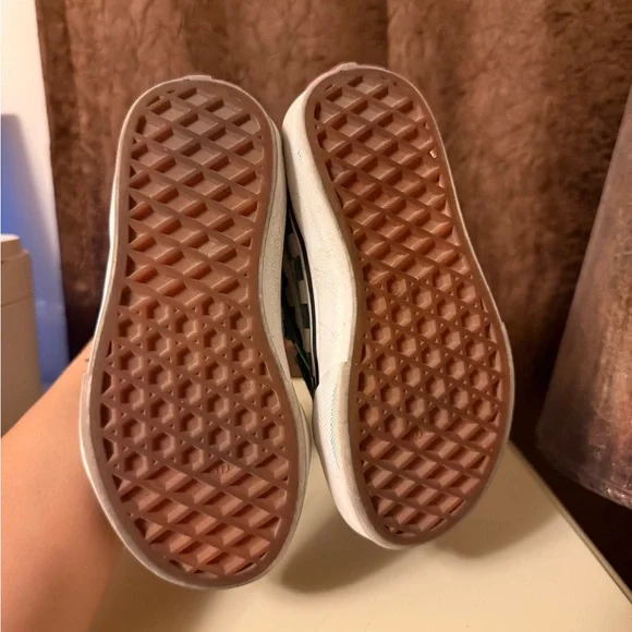 Vans Kids Teal and White Checkered Sneakers - Picture 4 of 5